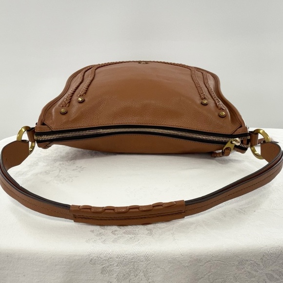 orYANY Brown Braided Leather Shoulder Bag – Gold Hardware, Boho Crossbody Style - Picture 11 of 16